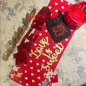 Red and Gold Love Party Decor Set